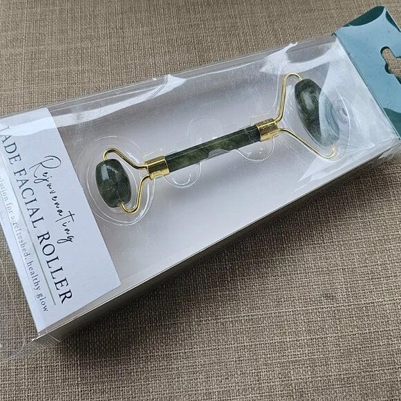 Jade Facial Roller Rajavenatiny Double Roller Small and Large Face Roller New - Picture 1 of 11